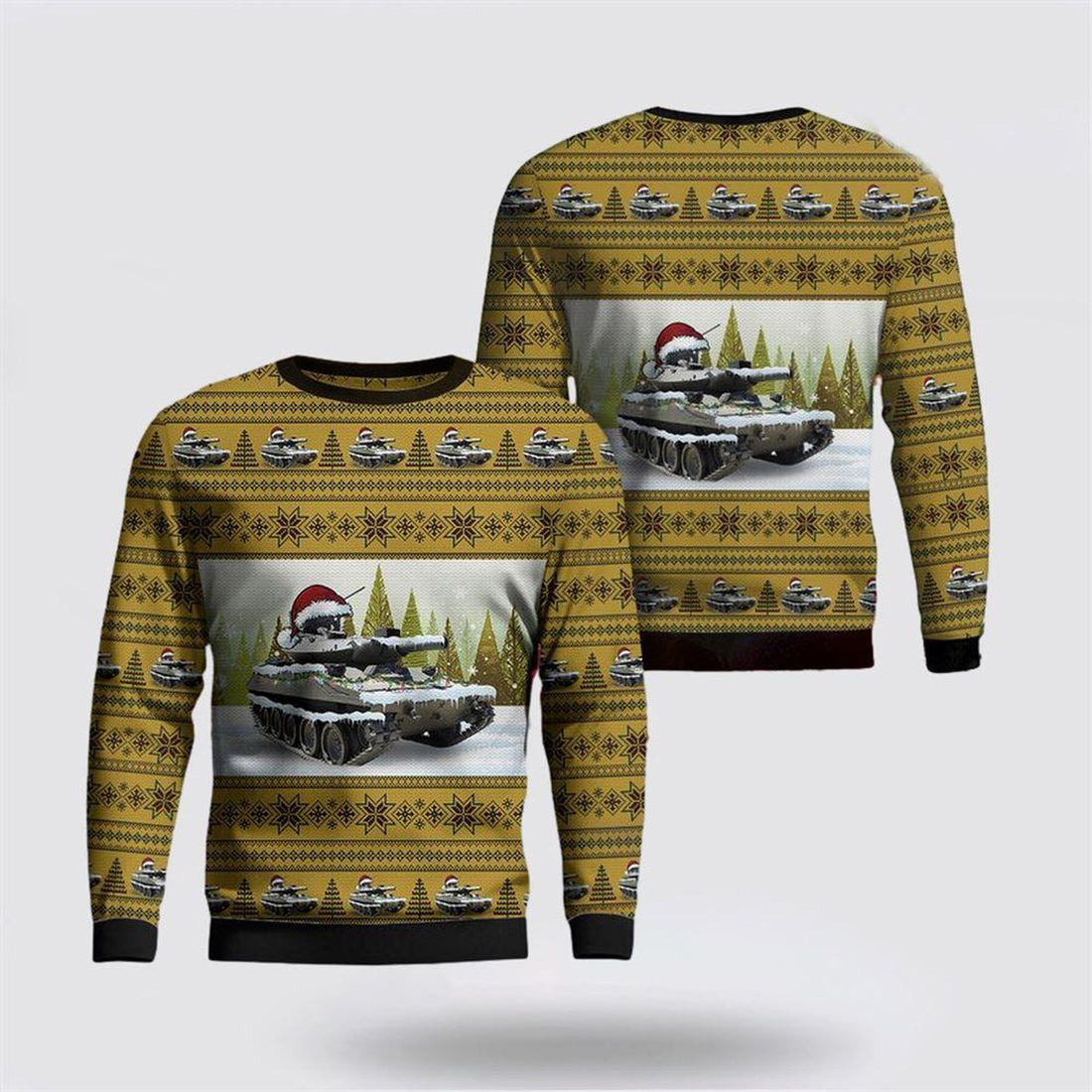 FUNSTUFFPRINT US Army M551 Sheridan Tank Christmas Sweater 3D, Christmas Gift For Military Personnel Ugly  Sweater