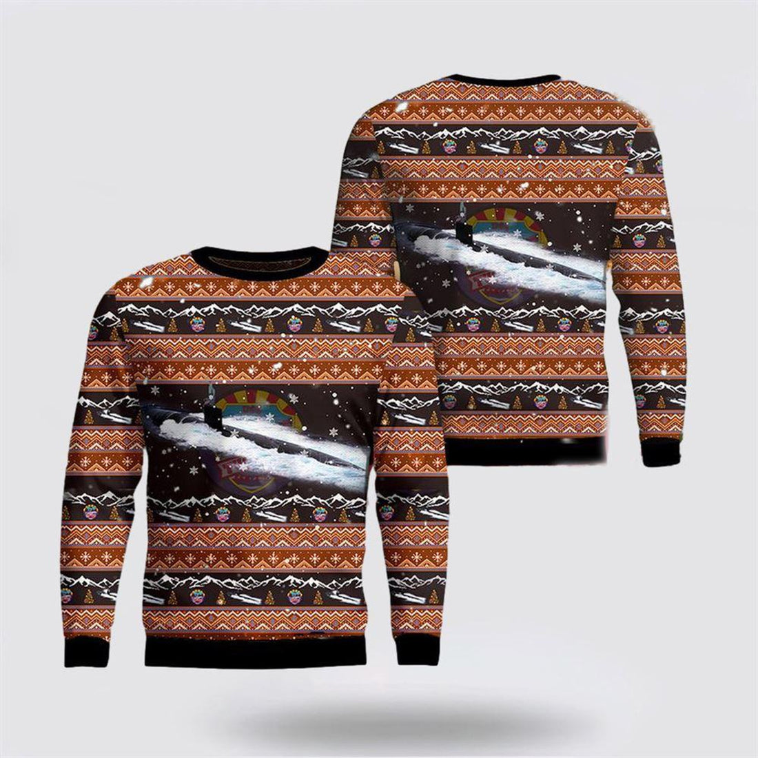 FUNSTUFFPRINT US Navy USS Tucson Christmas AOP Sweater – Unique Christmas Sweater Gift For Military Personnel Ugly  Sweater