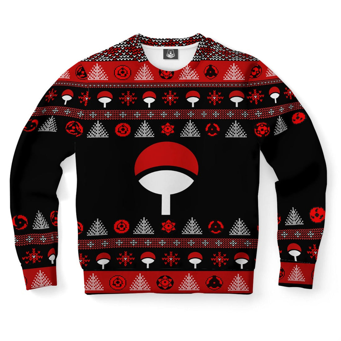FUNSTUFFPRINT Uchiha Clan Ugly Christmas Sweater, Christmas Sweater, Ugly Sweater, Funny Xmas Sweaters Ugly Sweater