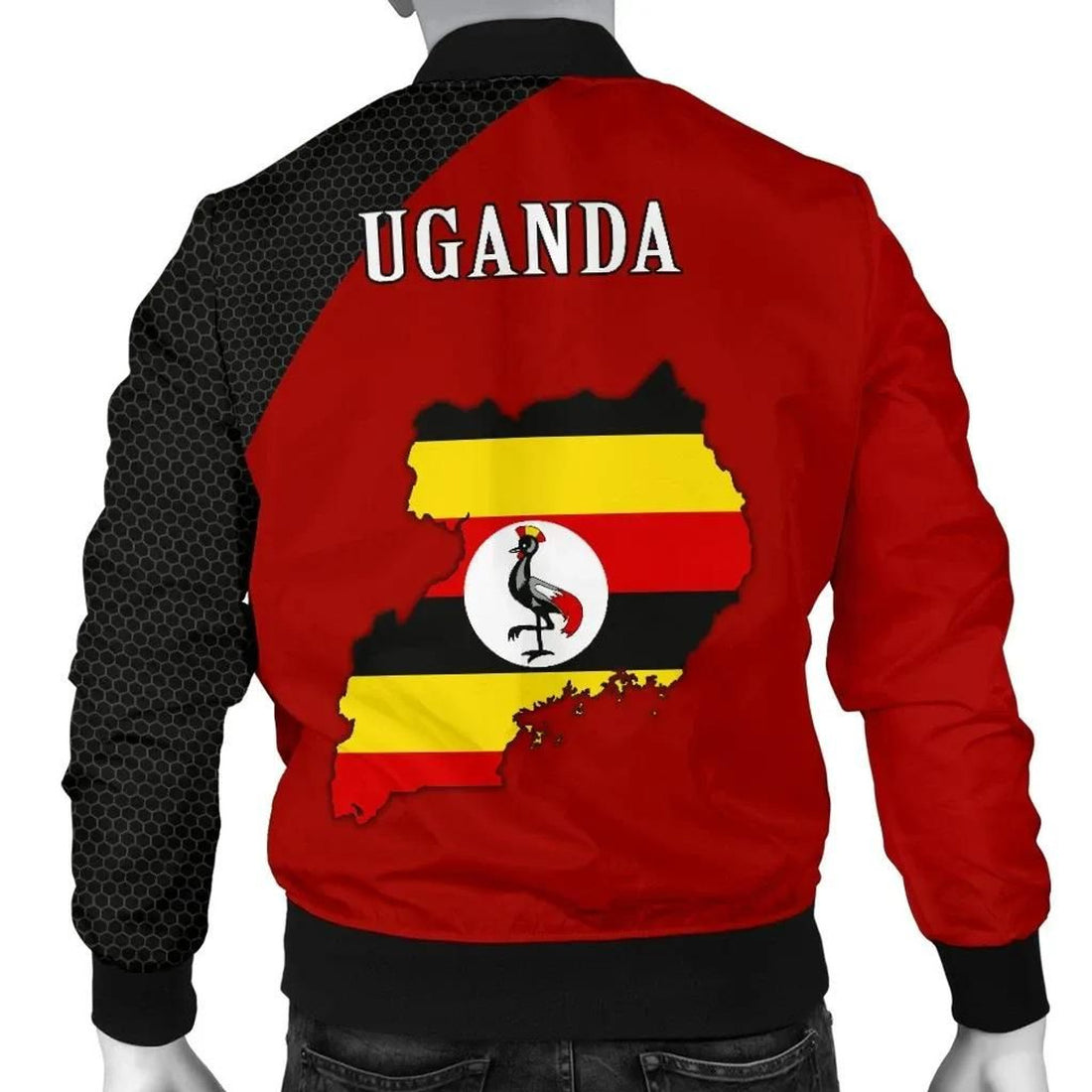 FUNSTUFFPRINT Uganda Bomber Jacket Map (Men) 3D Bomber Jacket