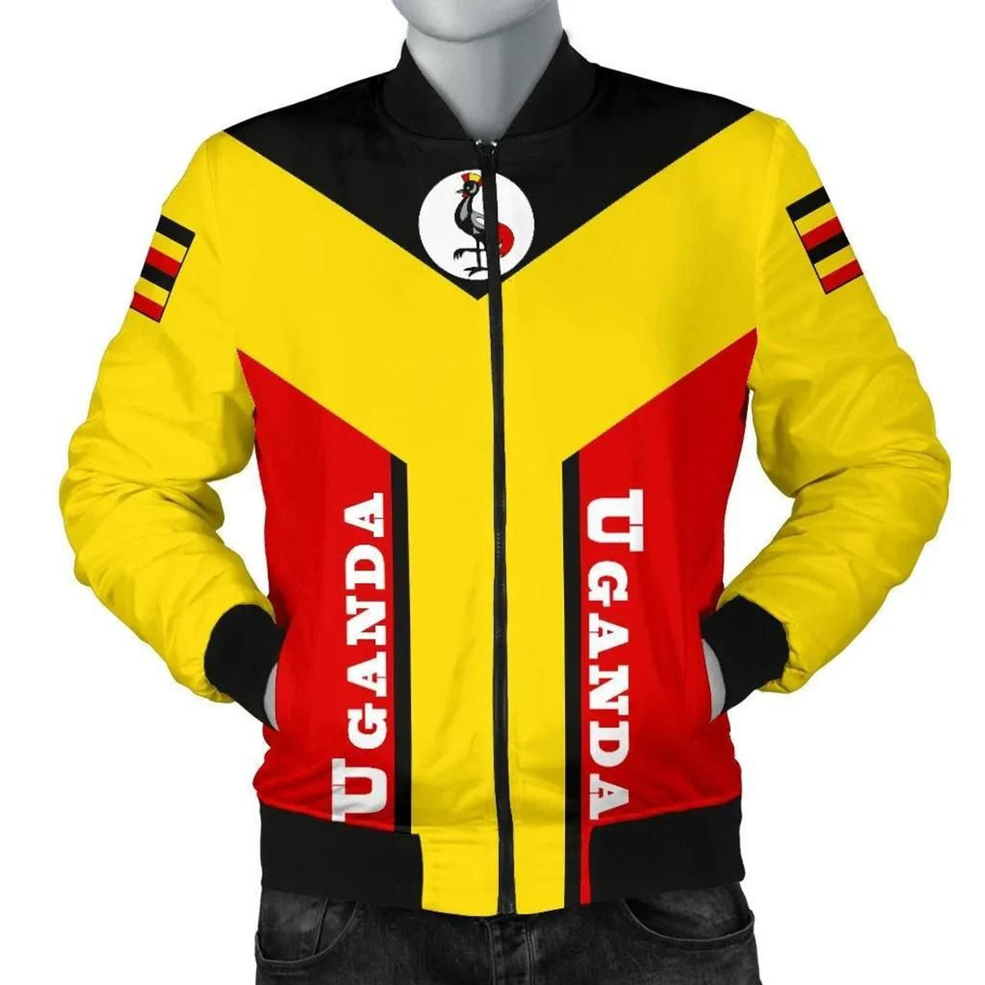 FUNSTUFFPRINT Uganda Bomber Jacket - Rising (Men) 3D Bomber Jacket