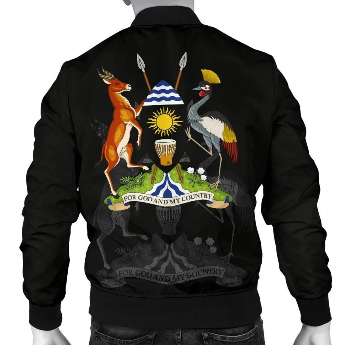 FUNSTUFFPRINT Uganda Men's 3D Bomber Jacket