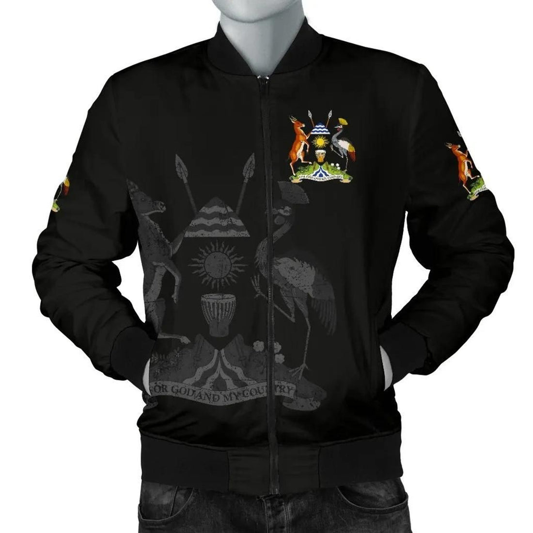 FUNSTUFFPRINT Uganda Men's 3D Bomber Jacket