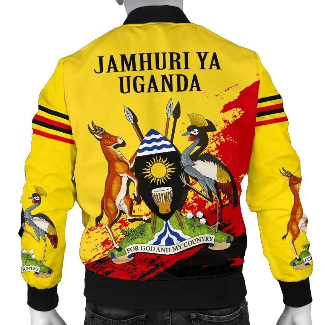 FUNSTUFFPRINT Uganda Special Men's 3D Bomber Jacket