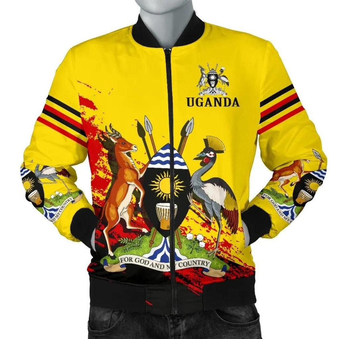 FUNSTUFFPRINT Uganda Special Men's 3D Bomber Jacket