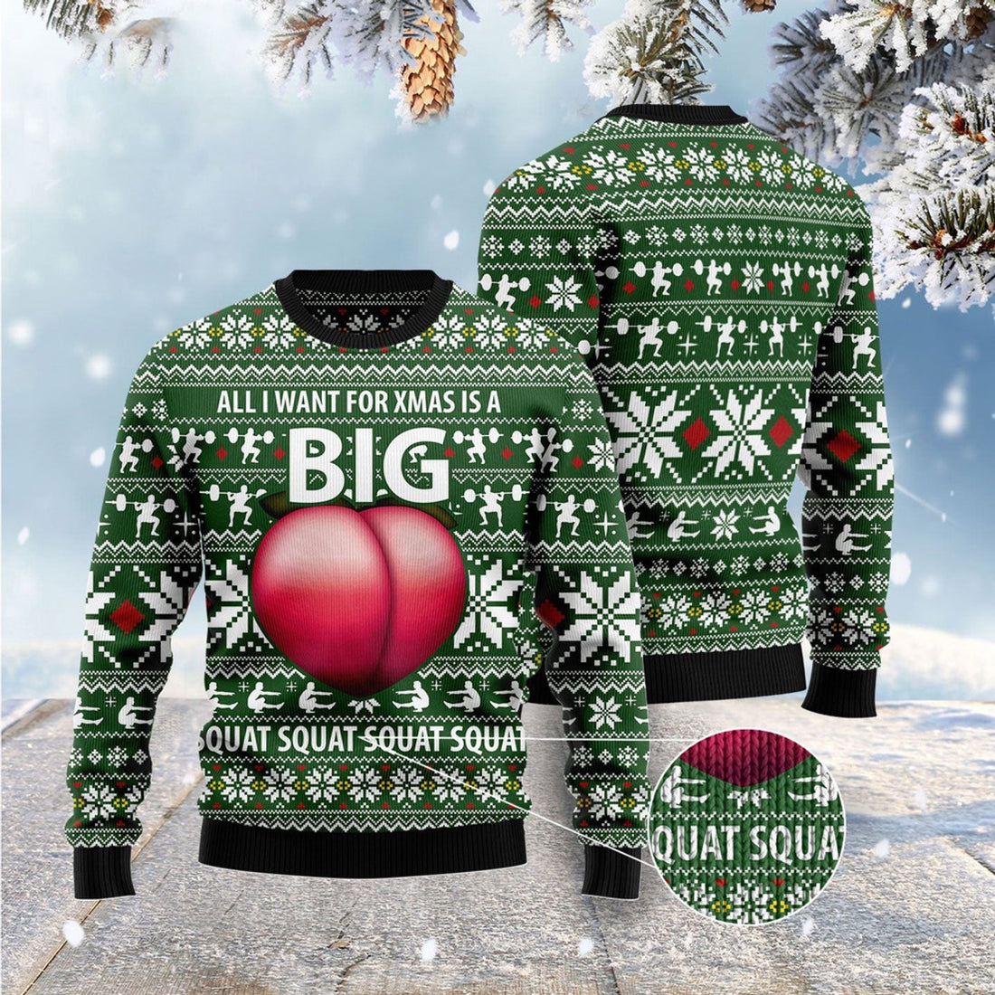 FUNSTUFFPRINT Ugly Sweater Big Booty Ugly Christmas Sweater, Christmas Sweater, Ugly Sweater, Funny Xmas Sweaters Ugly Sweater