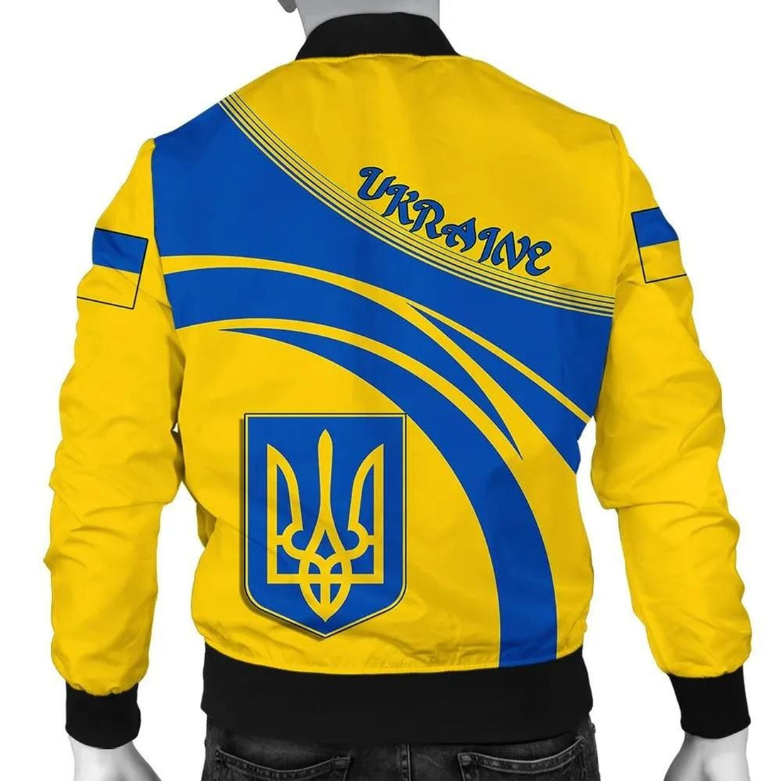 FUNSTUFFPRINT Ukraine Coat Of Arms Men Bomber Jacket Cricket W 3D Bomber Jacket