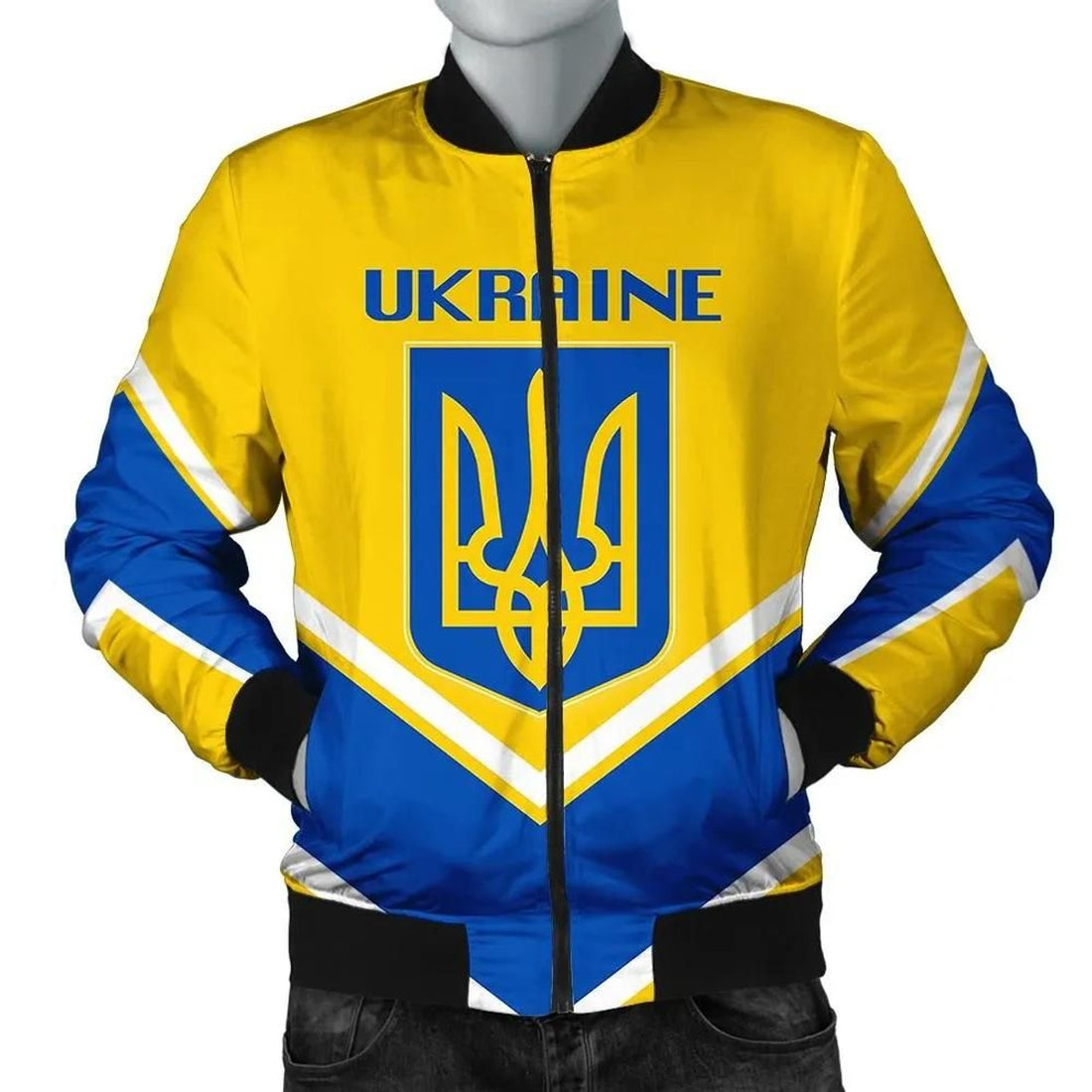 FUNSTUFFPRINT Ukraine Coat Of Arms Men Bomber Jacket Lucian Style 3D Bomber Jacket