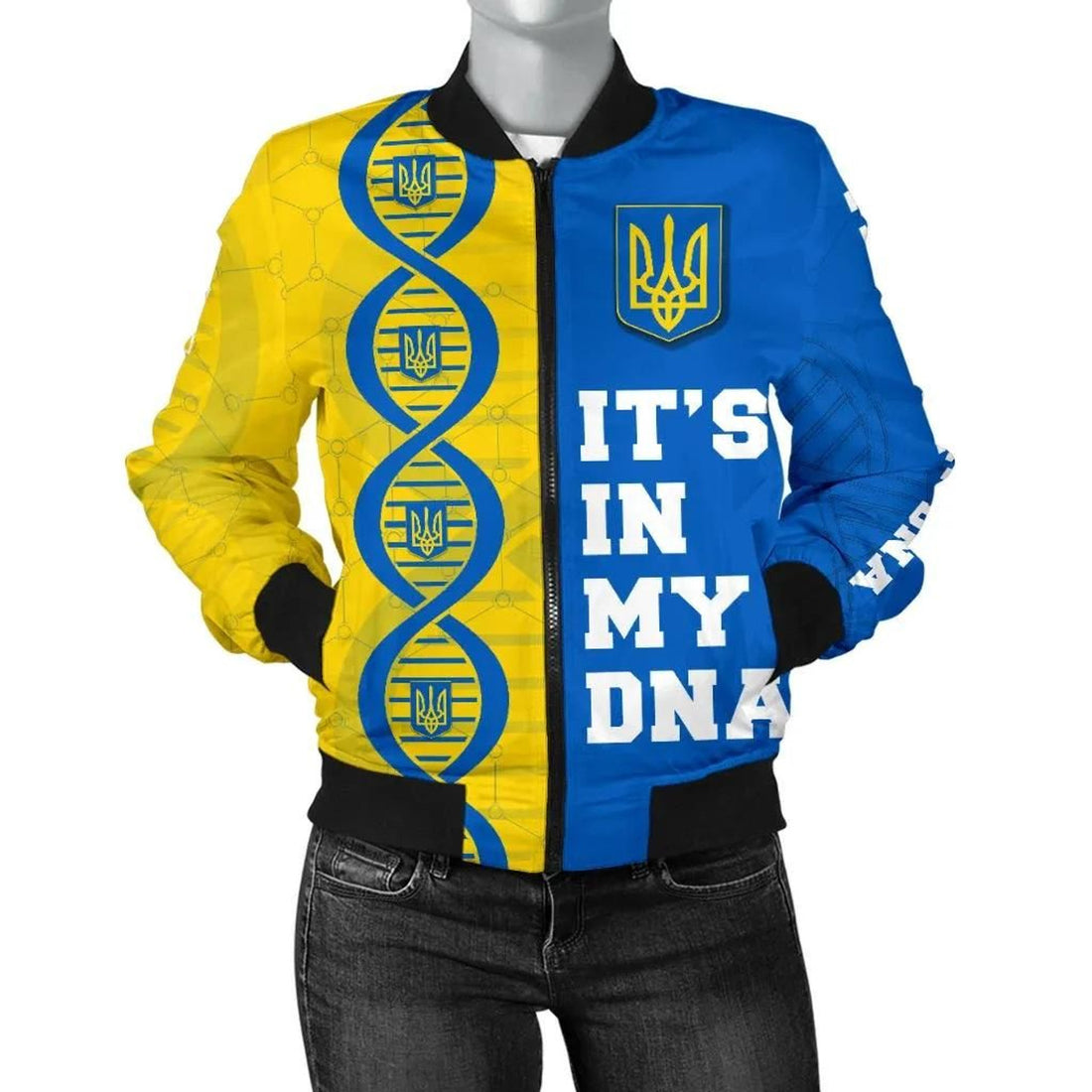 FUNSTUFFPRINT Ukraine DNA Women 3D Bomber Jacket