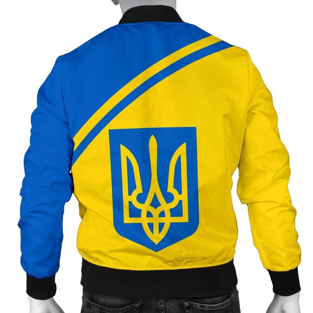 FUNSTUFFPRINT Ukraine Men's Bomber Jacket - Curve Version - 3D Bomber Jacket