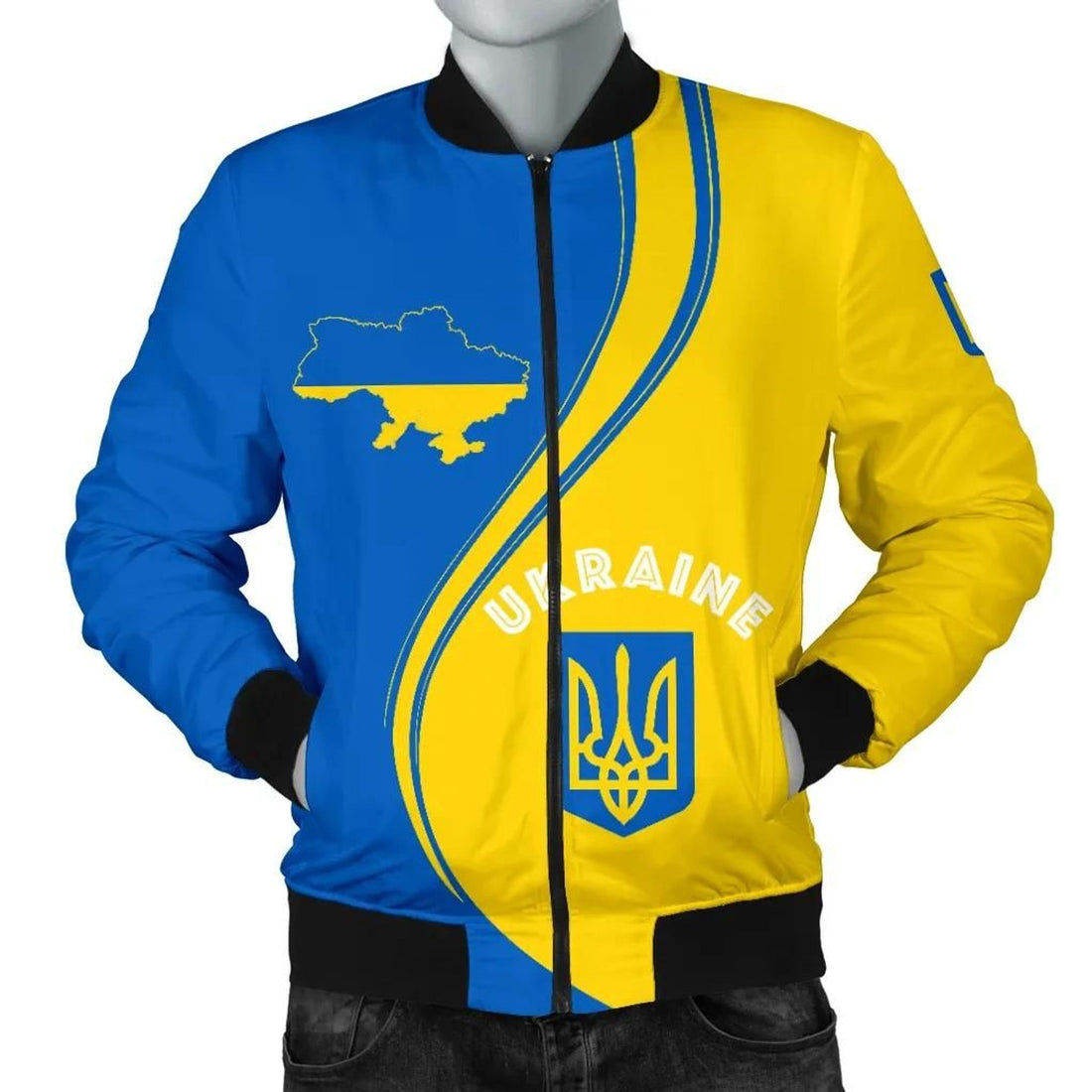 FUNSTUFFPRINT Ukraine Men's Bomber Jacket - Generation 3D Bomber Jacket