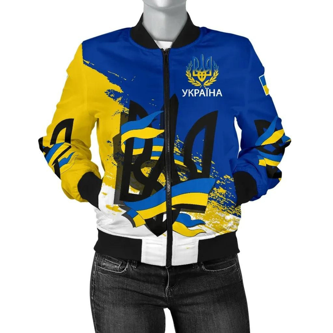 FUNSTUFFPRINT Ukraine Women's Bomber Jacketpecial 3D Bomber Jacket