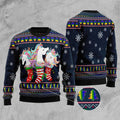 FUNSTUFFPRINT Unicorn Socks Xmas Ugly Christmas Sweater, Christmas Sweater, Ugly Sweater, Funny Xmas Sweaters Ugly Sweater