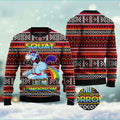 FUNSTUFFPRINT Unicorn Squat Like No Tomorrow Ugly Christmas Sweater, Christmas Sweater, Ugly Sweater, Funny Xmas Sweaters Ugly Sweater
