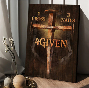 Unique Cross Warrior Painting 1 Cross 3 Nails 4 Given Canvas Wall Art - Christian Wall Posters - Religious Wall Decor