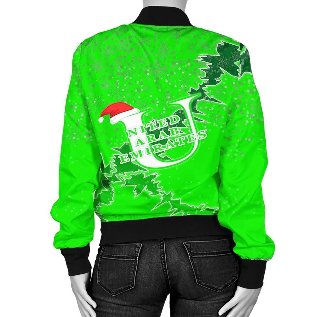 FUNSTUFFPRINT United Arab Emirates Christmas Coat Of Arms Women Bomber Jacket Style 3D Bomber Jacket