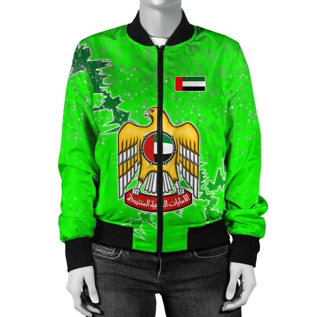 FUNSTUFFPRINT United Arab Emirates Christmas Coat Of Arms Women Bomber Jacket Style 3D Bomber Jacket