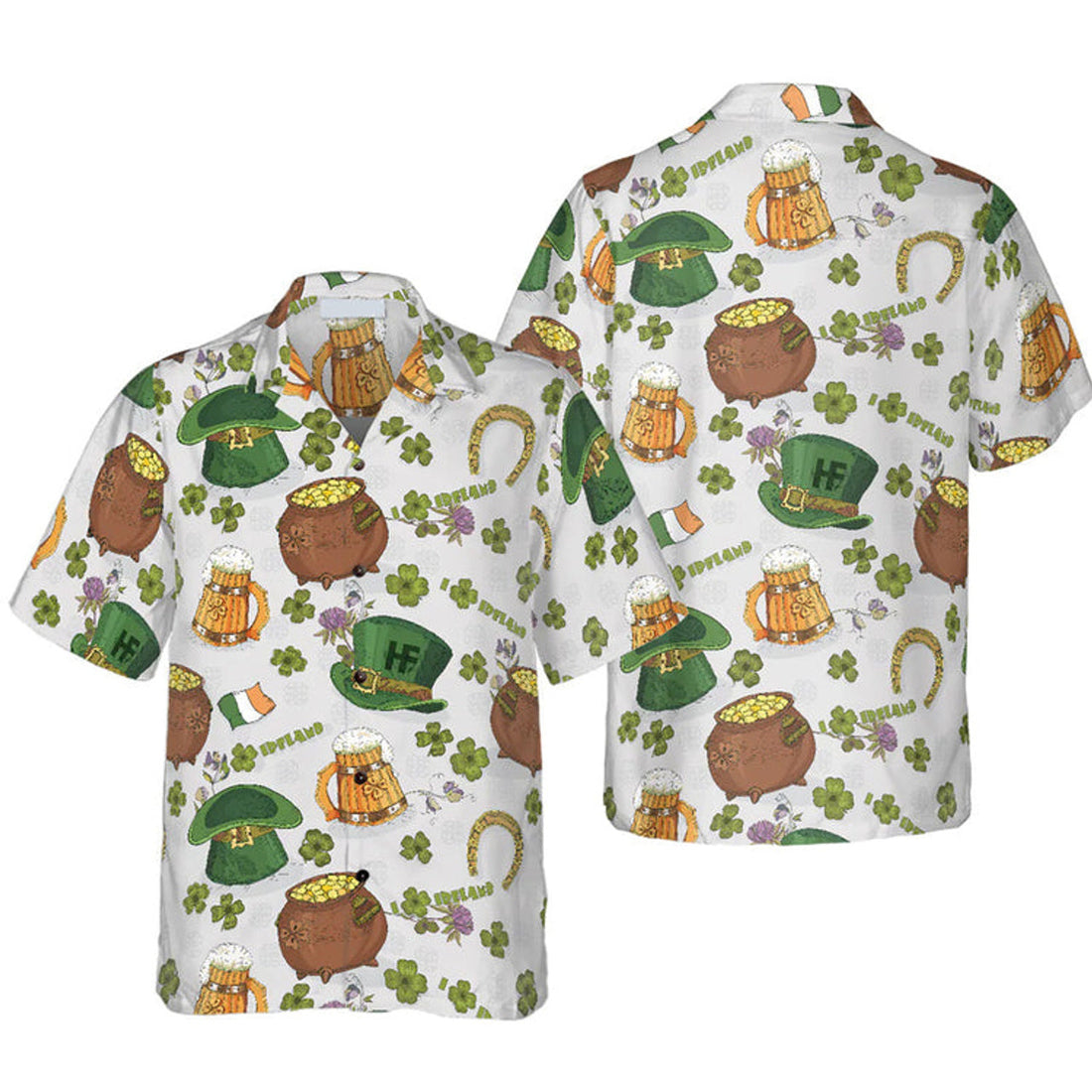 Happy Saint Patrick's Day Ireland Proud Pattern 2 Hawaiian Shirt