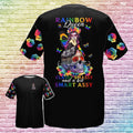 FUNSTUFFPRINT T-Shirt Gift For Lesbian, LGBT Rainbow Queen Classy Massy And A Bit Smart Assy 3D Shirts For LGBT Pride Month 3D T-shirt