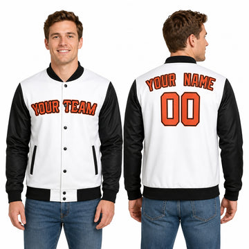 Personalized San Francisco Varsity Jacket – White Black Alternate Style, Custom Name & Number