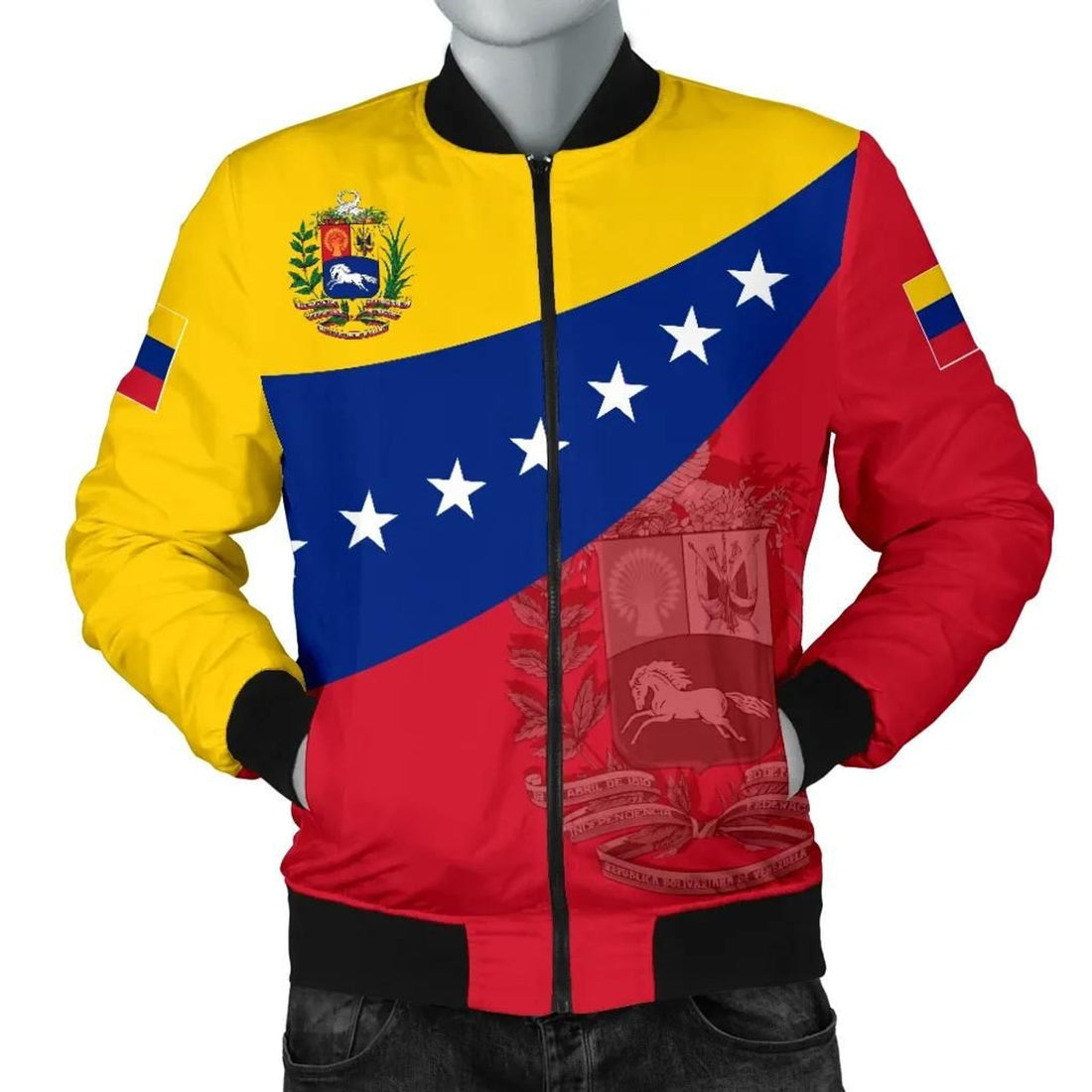 FUNSTUFFPRINT Venezuela Bomber Jacket Flag Independence Day Men 3D Bomber Jacket