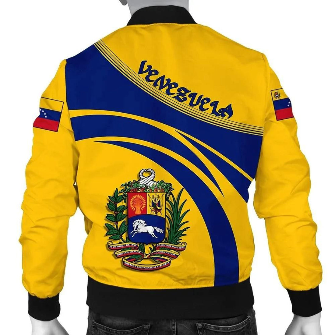 FUNSTUFFPRINT Venezuela Coat Of Arms Men Bomber Jacket Cricket W 3D Bomber Jacket