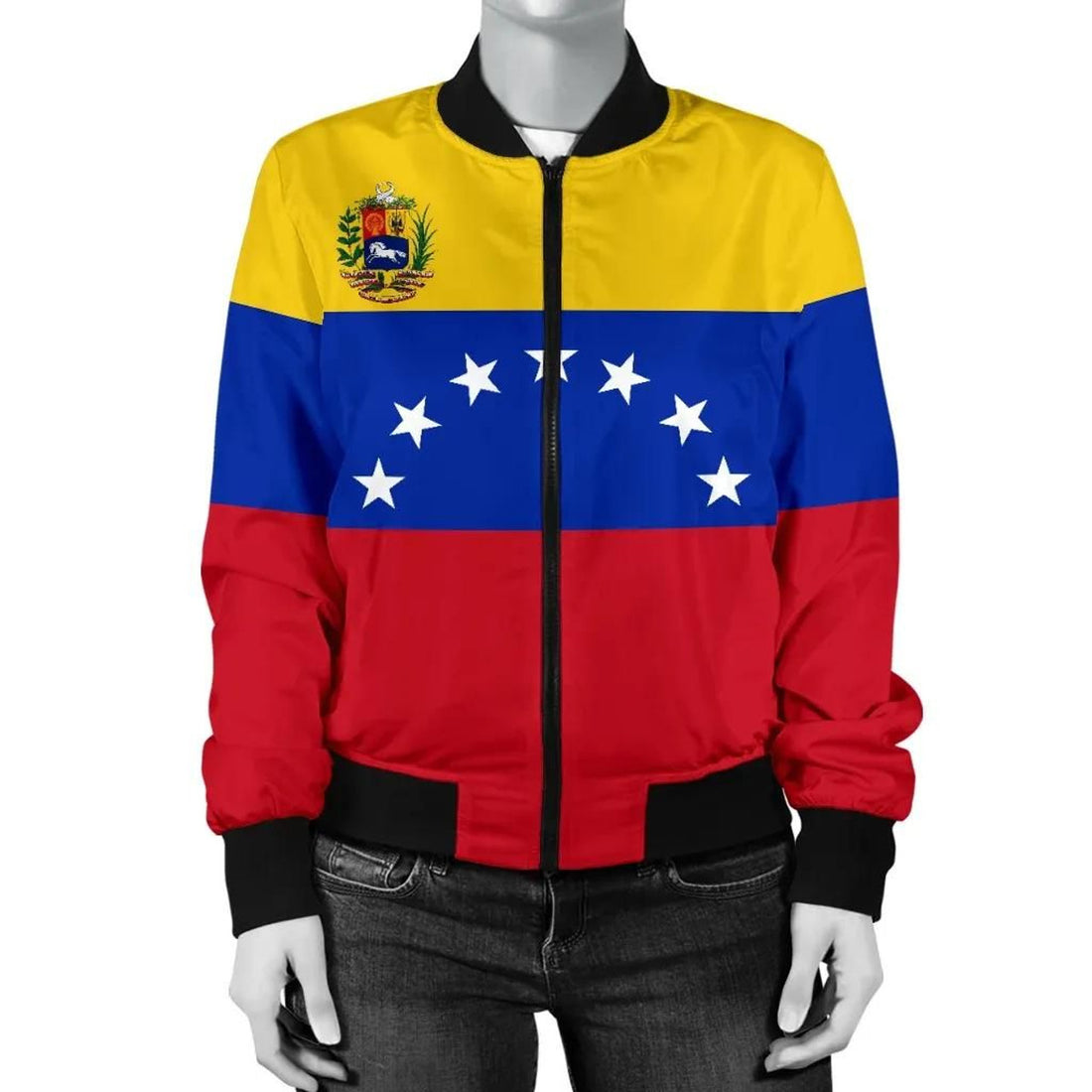 FUNSTUFFPRINT Venezuela Women's Bomber Jacket Flag 3D Bomber Jacket
