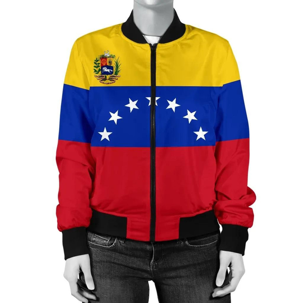 FUNSTUFFPRINT Venezuela Women's Bomber Jacket Flag 3D Bomber Jacket