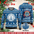 FUNSTUFFPRINT Veterans Sweater, Custom US Air Force Veteran Christmas Sweater With Your Military Rank, Military Sweater, Military Sweater Men’s Ugly  Sweater