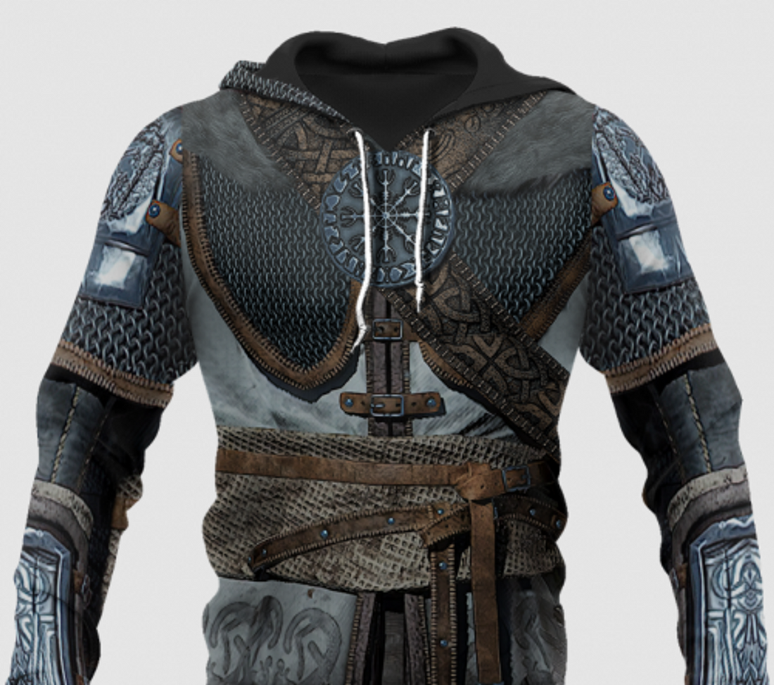 FUNSTUFFPRINT Viking 3D Hoodie Viking Armor 3D Hoodie and Zip Hoodie