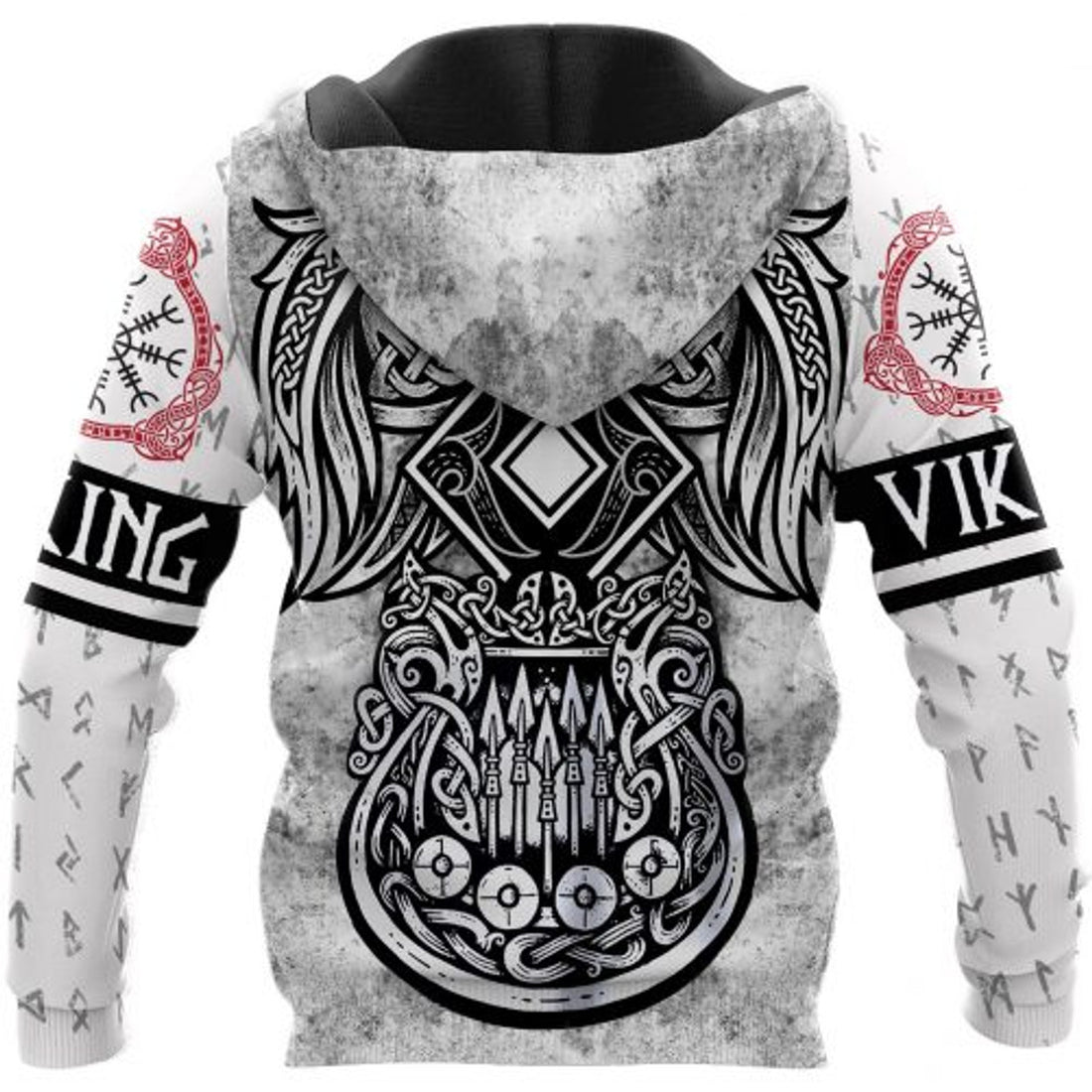 FUNSTUFFPRINT Viking 3D Hoodie Raven And Drakkar 3D Hoodie and Zip Hoodie