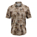 Vintage Cowboy Hawaiian Shirt, Summer Hawaiian Shirts for Men, Aloha Beach Shirt