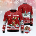 FUNSTUFFPRINT Vizsla I Believe In Santa Paws Ugly Christmas Sweater, Christmas Sweater, Ugly Sweater, Funny Xmas Sweaters Ugly Sweater