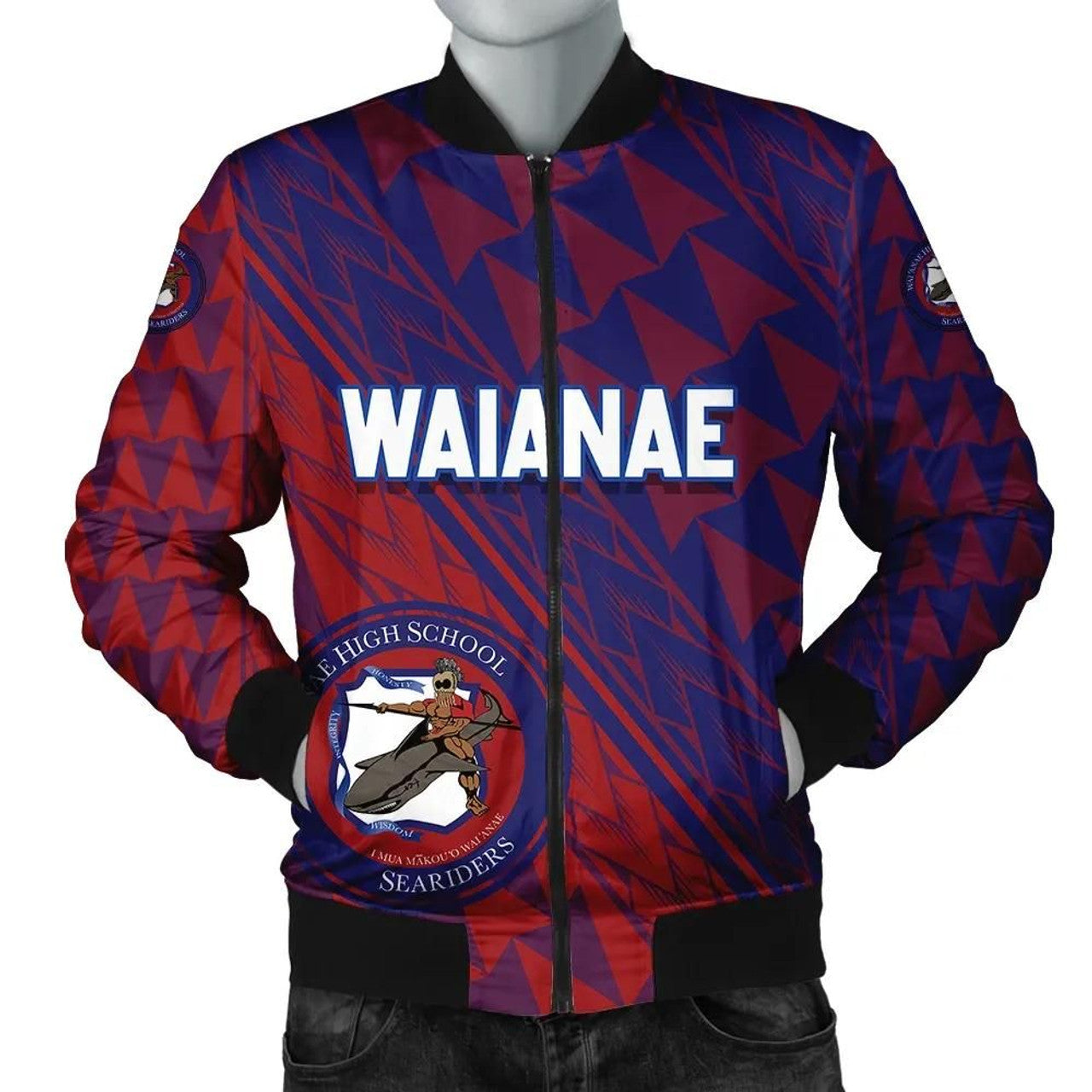 FUNSTUFFPRINT Waianae High Bomber Jacket - Energetic - AH JW 3D Bomber Jacket