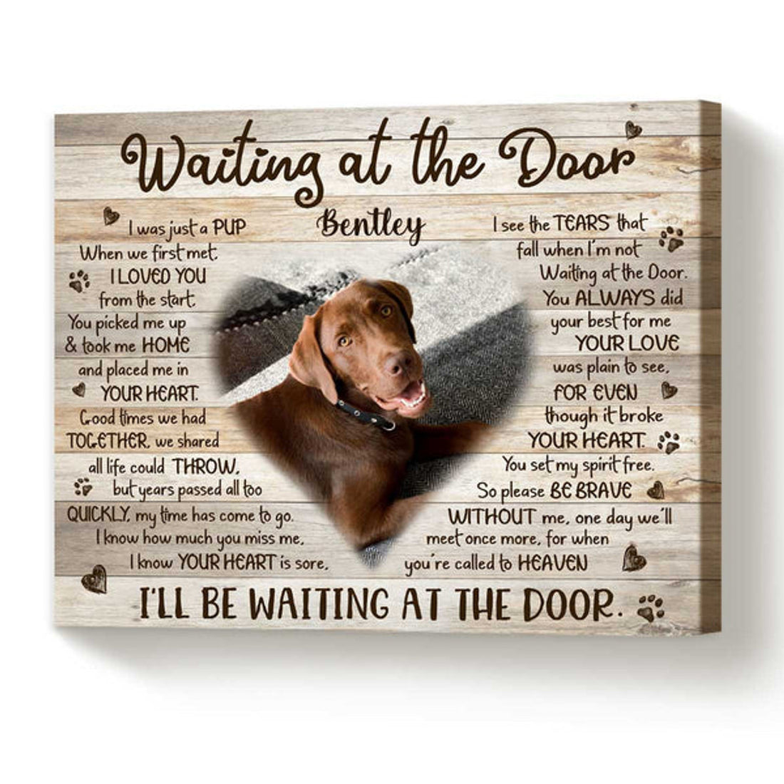 Waiting At The Door Personalized Pet Memorial Canvas Wall Art - Pet Memorial Gifts