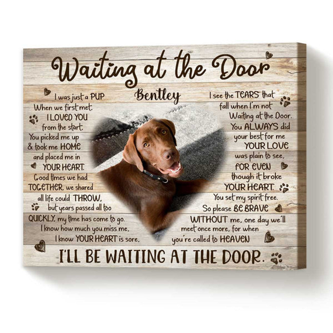 Waiting At The Door Personalized Pet Memorial Canvas Wall Art - Pet Memorial Gifts