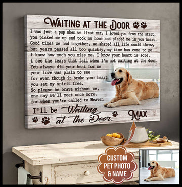 Waiting At The Door Personalized Pet Memorial Canvas Wall Art 1 - Pet Memorial Gifts