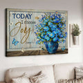 Wall Art Poster, Today I Choose Joy, Butterfly Flower, Poster Decor Poster and Canvas