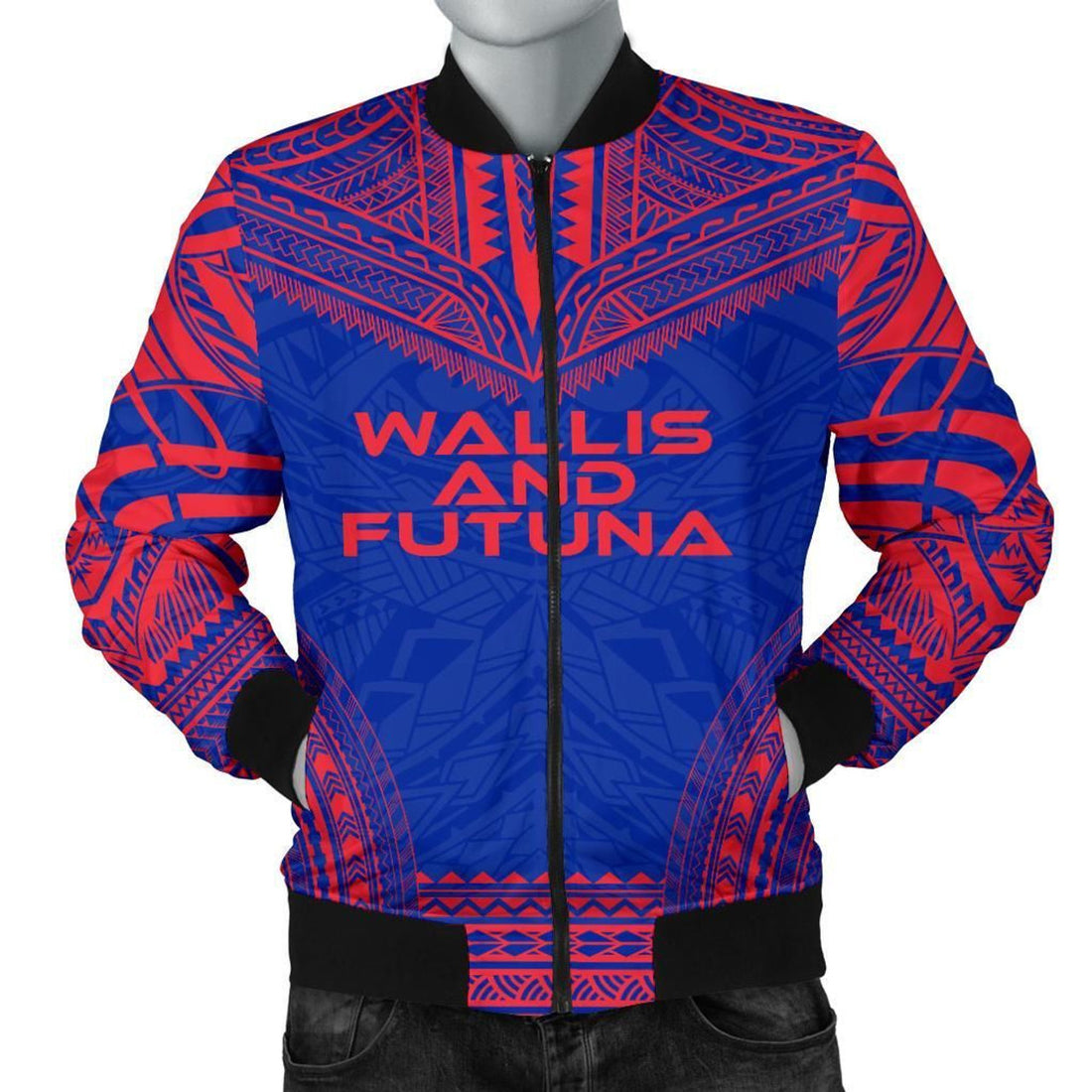 FUNSTUFFPRINT Wallis And Futuna Flag Polynesian Chief Men's Bomber Jacket - 3D Bomber Jacket
