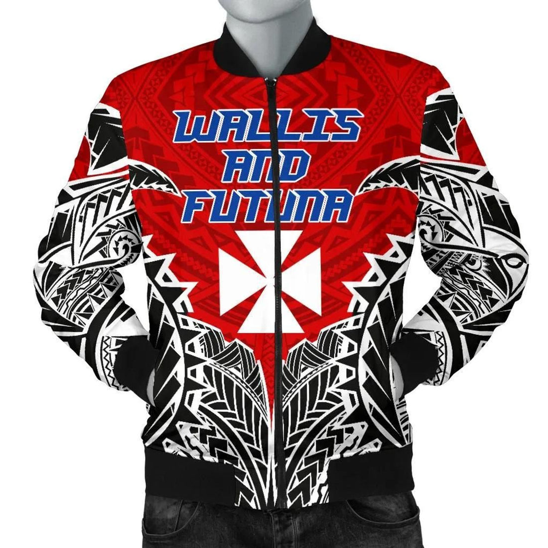 FUNSTUFFPRINT Wallis And Futuna Premium Men's 3D Bomber Jacket