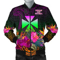 FUNSTUFFPRINT Wallis and Futuna Men's Bomber Jacket - Summer Hibiscus - 3D Bomber Jacket