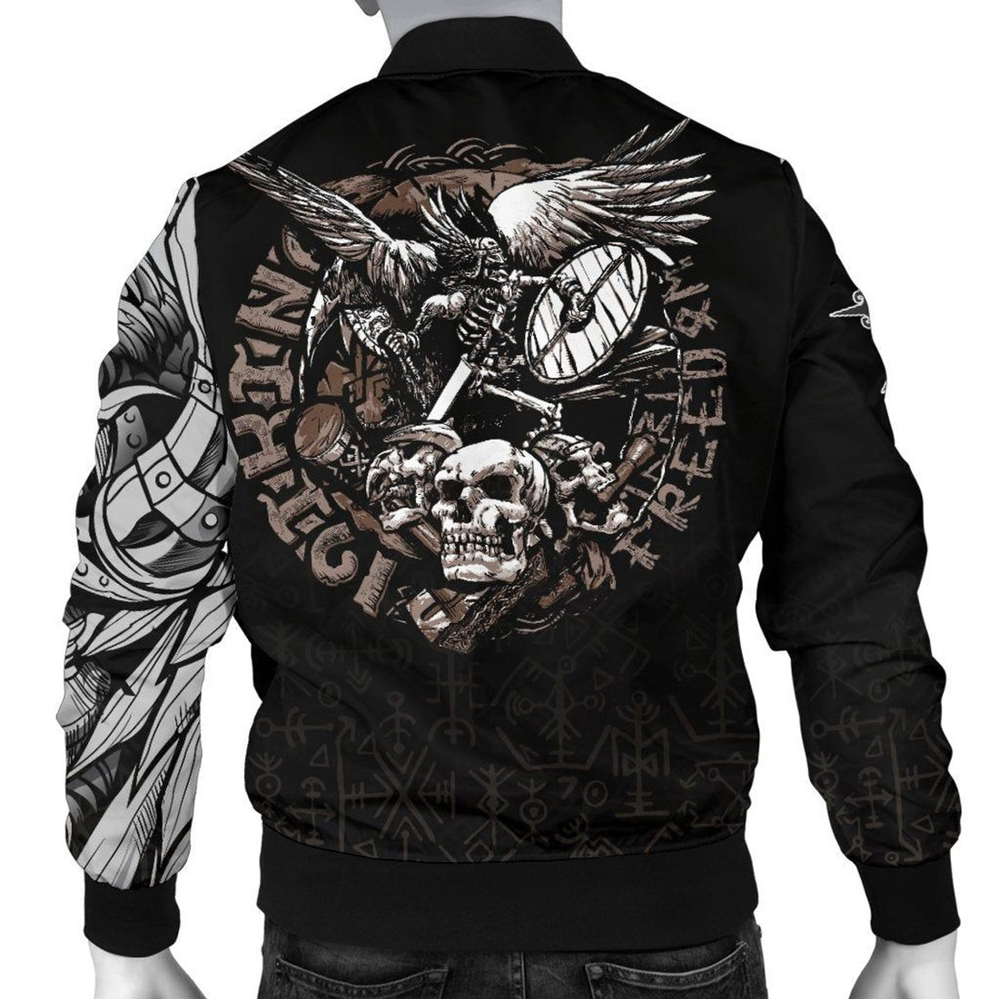 FUNSTUFFPRINT Warrior Tattoo Odin Men's 3D Bomber Jacket