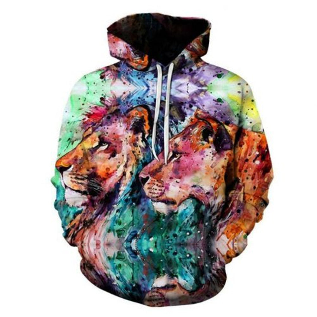 FUNSTUFFPRINT Lion Couple 3D Hoodie and Zip Hoodie