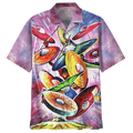 Watercolor Drum Background Design Hawaiian Shirt
