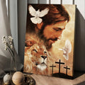 Watercolor Jesus Painting Lion Drawing Dove Canvas Wall Art - Christian Wall Posters - Religious Wall Decor
