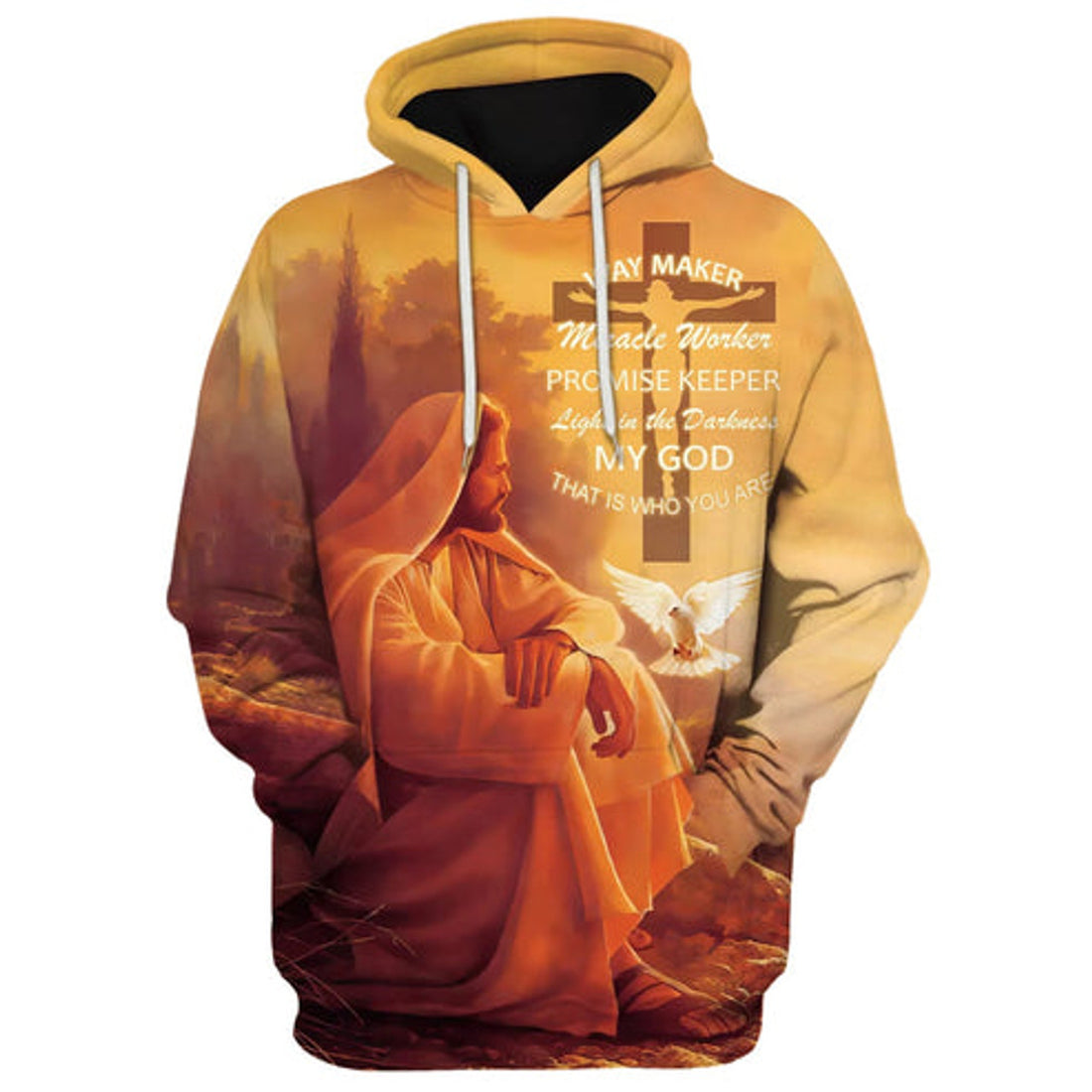 FUNSTUFFPRINT 3D Way Maker Miracle Worker, Promise Keeper Hoodie Jesus and Dove Hoodies Jesus 3D Hoodie and Zip Hoodie