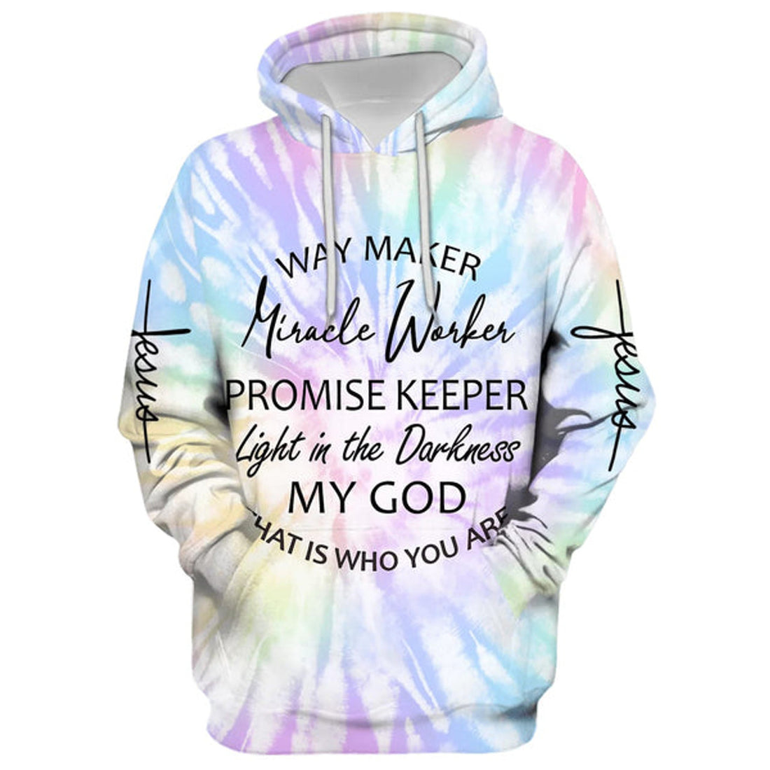 FUNSTUFFPRINT Way Maker Miracle Worker Promise Keeper Light In The Darkness My God Hoodie - Men & Women Christian 3D Hoodie and Zip Hoodie