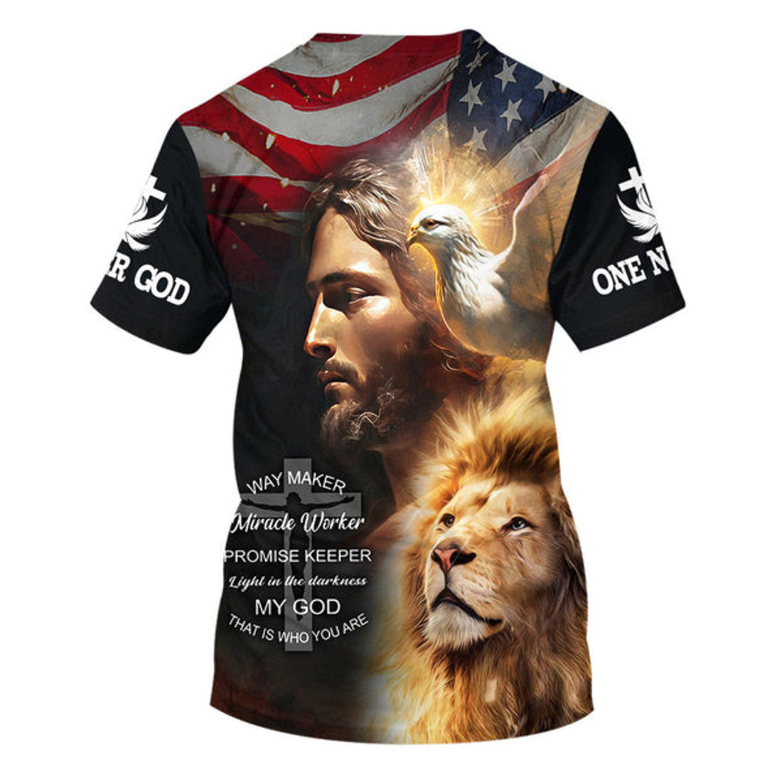 FUNSTUFFPRINT Way Maker Miracle Worker Promise Keeper Light Jesus Christian 3D T-shirt