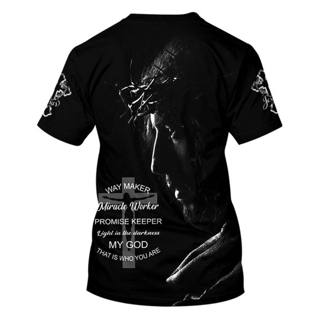 FUNSTUFFPRINT Way Maker Miracle Worker Promise Keeper Light Jesus Picture Christian 3D T-shirt