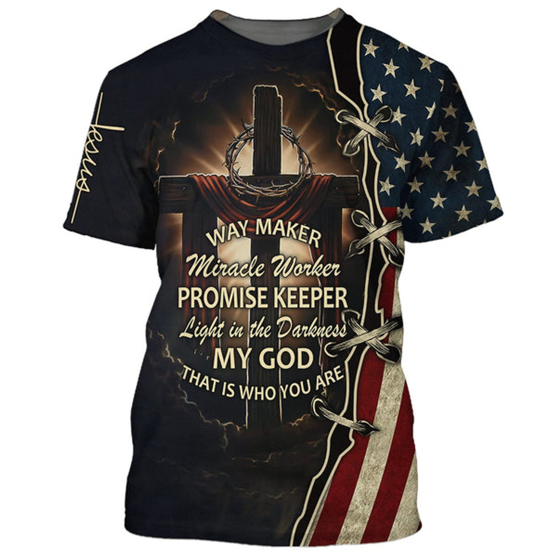 FUNSTUFFPRINT Way Maker Promise Keeper That Is Who You Are Christian 3D T-shirt